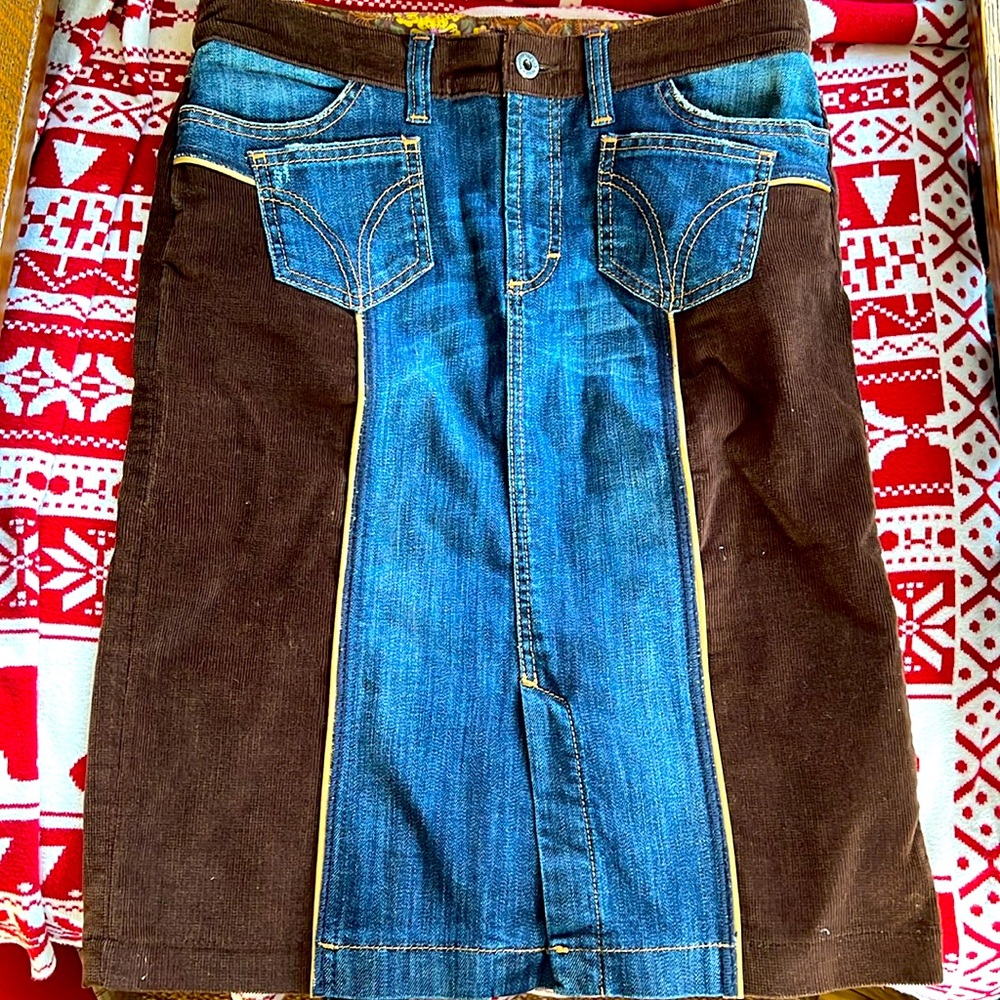 Dolce & Gabbana denim corduroy skirt